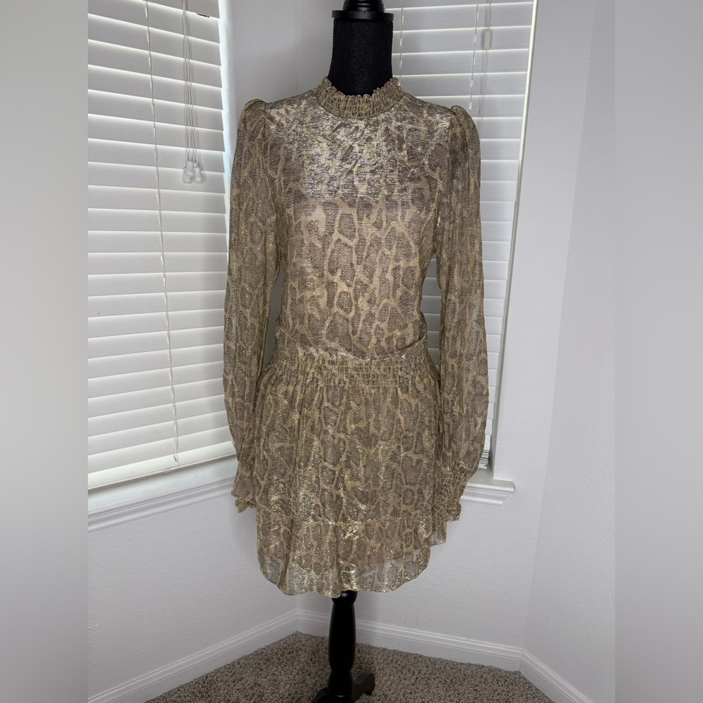 Show Me Your MuMu Animal Print Long Sleeve Dress